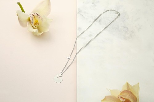 925 Sterling Silver 18K White Gold Plated 18 Inch Necklace - photo 2