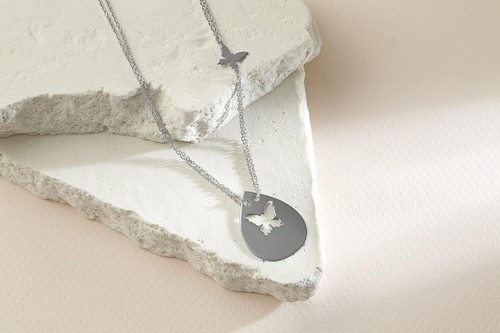 925 Sterling Silver 18K White Gold Plated 18 Inch Necklace - photo 3