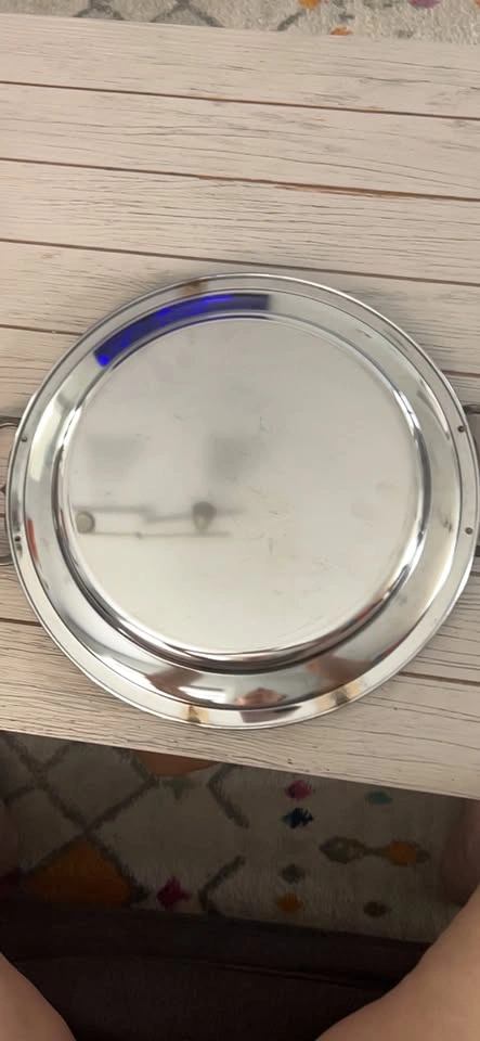 Silver Oval Serving Tray with Handles - photo 2