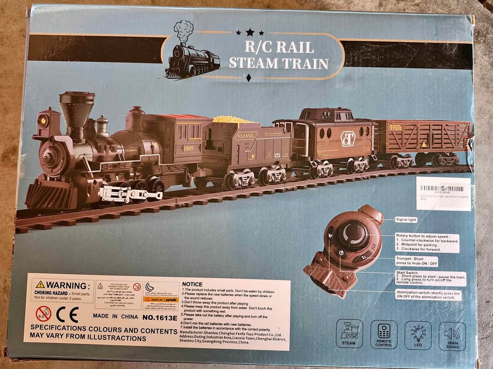 Vintage RC Rail Steam Electric Train Set, Kids Train Set