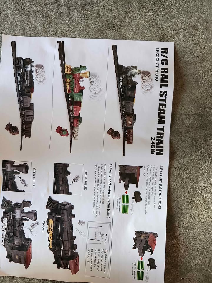 Vintage RC Rail Steam Electric Train Set, Kids Train Set - photo 3
