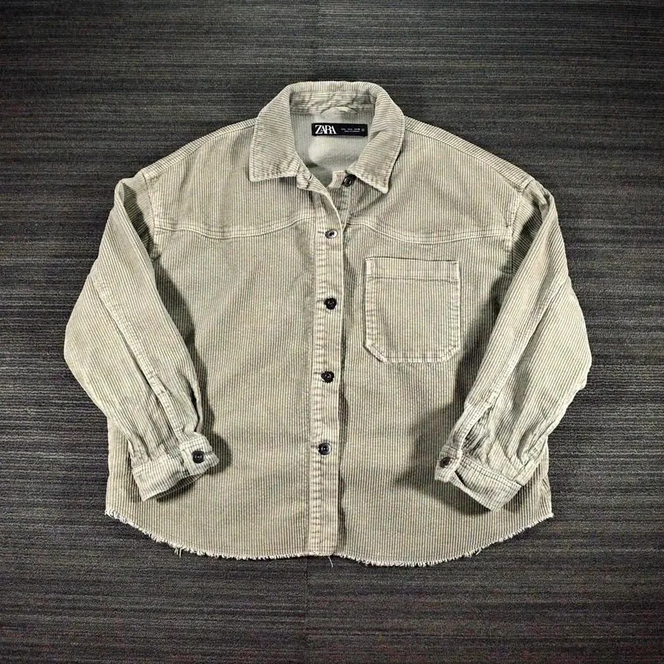 Zara Corduroy Overshirt women Large green