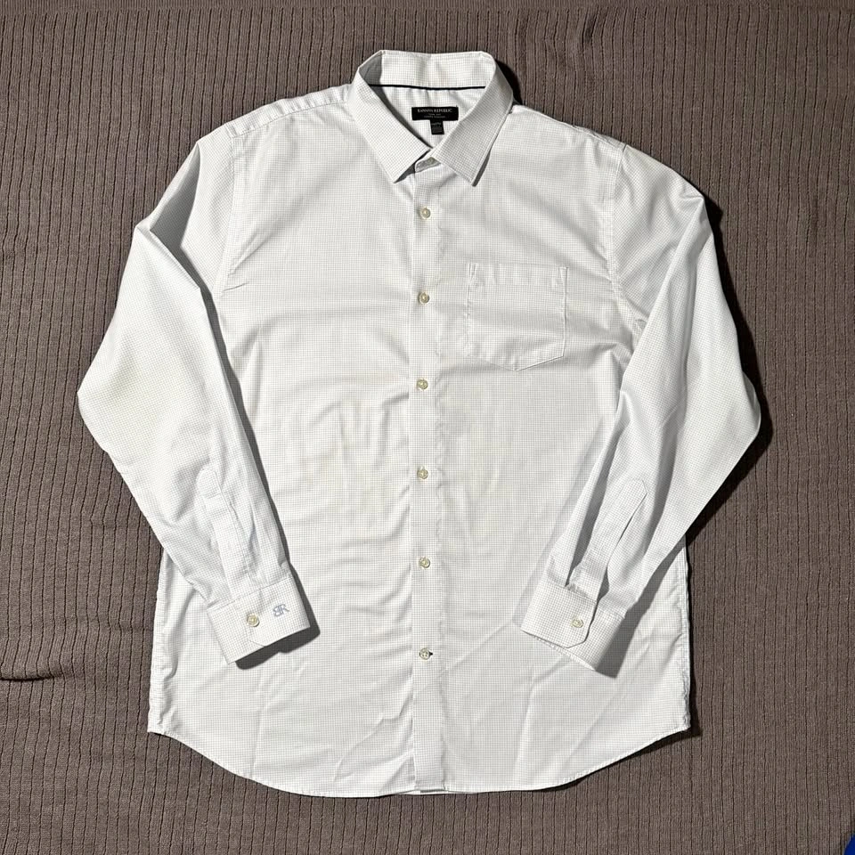 Banana Republic Linen Dress Shirt Size XXL - White/Blue