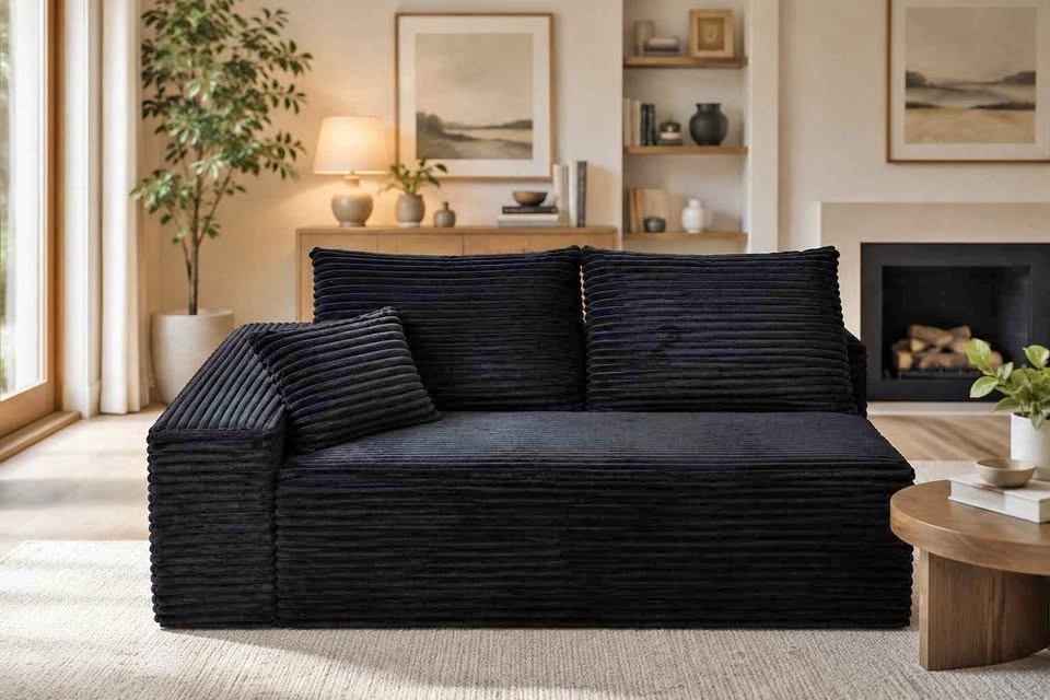 Corduroy Modular Sofa Section (Black & Green available)