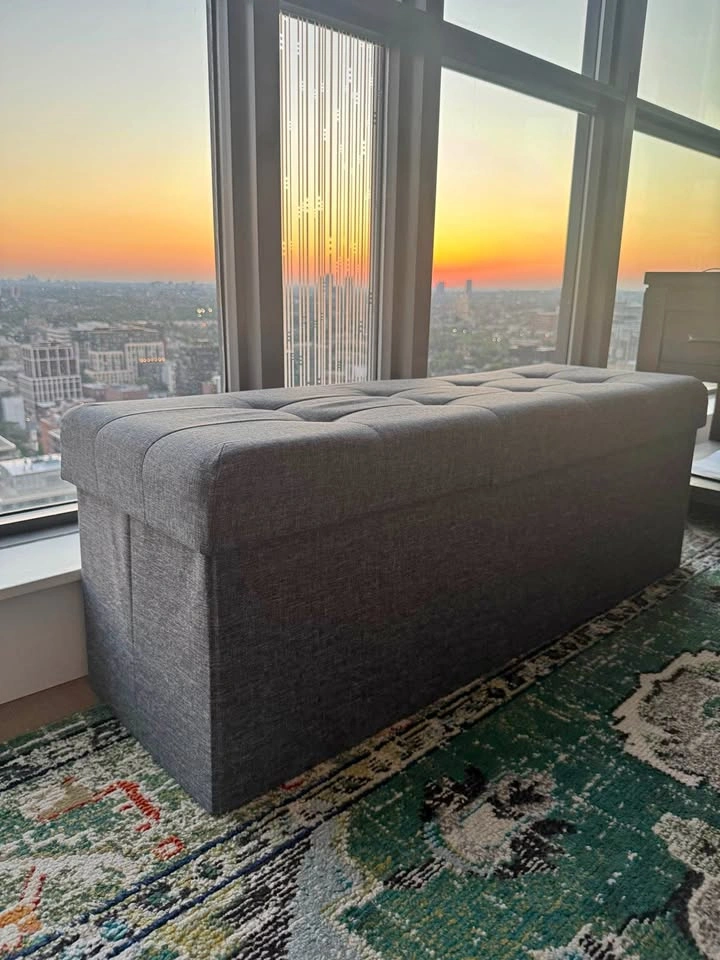 FREE grey ottoman with storage