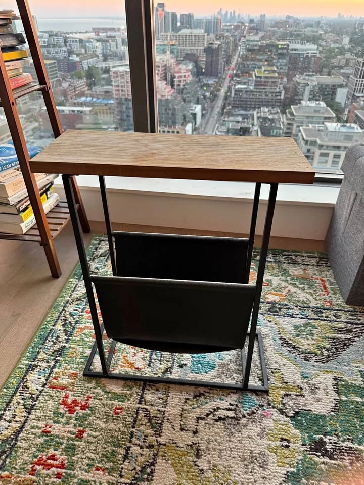 Practical magazine side table