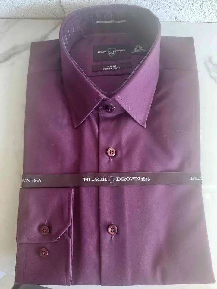 32/33 Men Classic Regular Slim Fit Dress Shirt 15 1/2 thumbnail