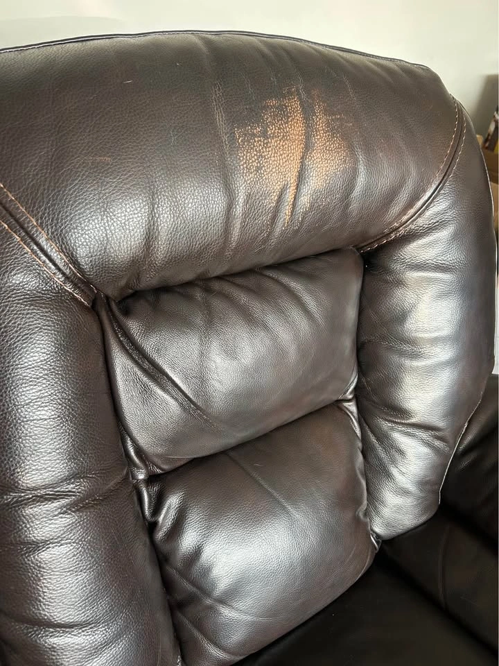 3-Seat Dark Brown Leather Power Reclining Sofa - photo 4