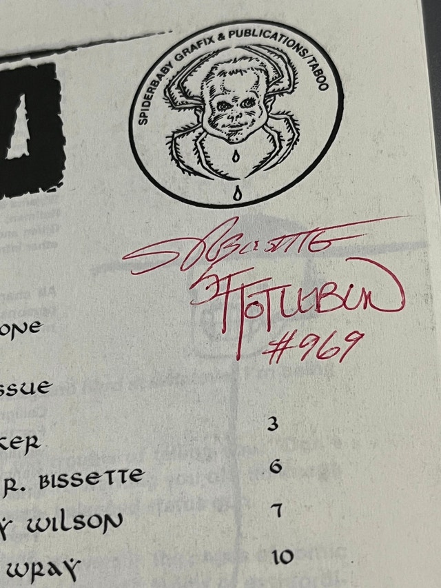 Taboo 1988 Spider-Baby Graphix #1-8 Plus Special #1 Signed - photo 2