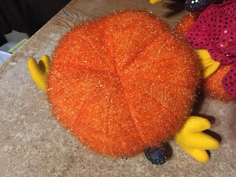 Pair of Plush Sparkly Turkey on Pumpkin Thanksgiving Pilgrims - photo 4