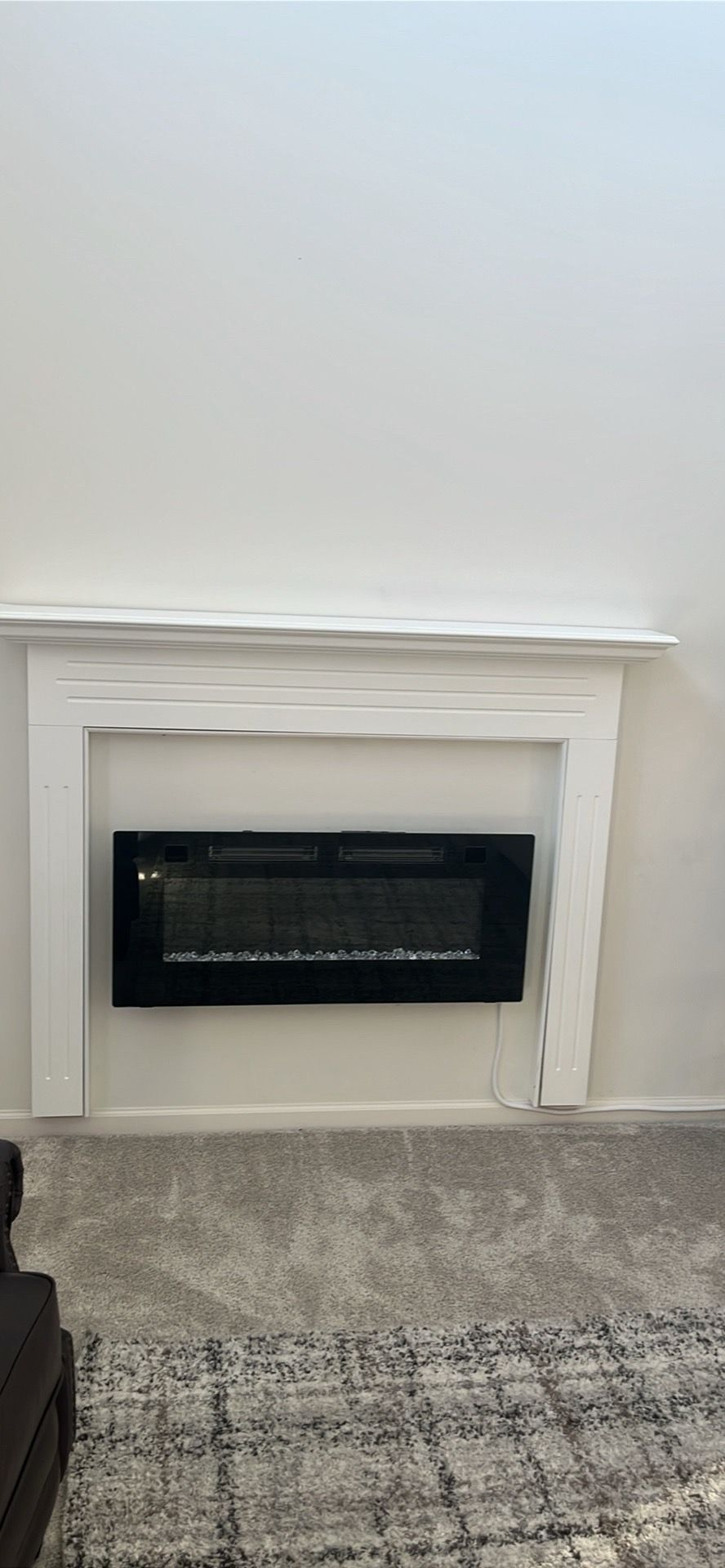 Electric fireplace and mantel