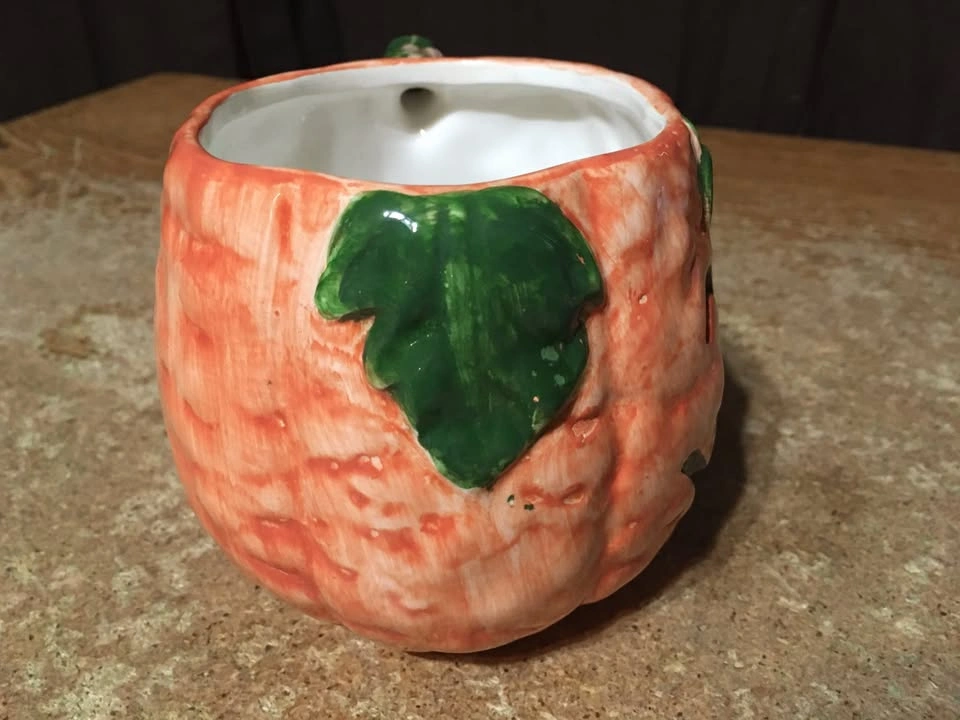LEFTON CHINA CERAMIC PUMPKIN COFFEE MUG CUP - photo 3
