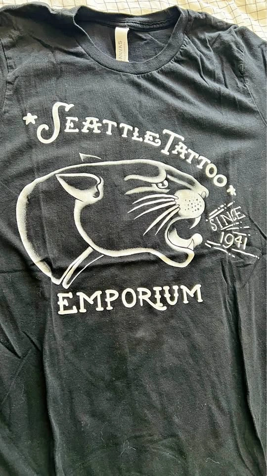 Black Bella+Canvas Seattle Tattoo Emporium Tee