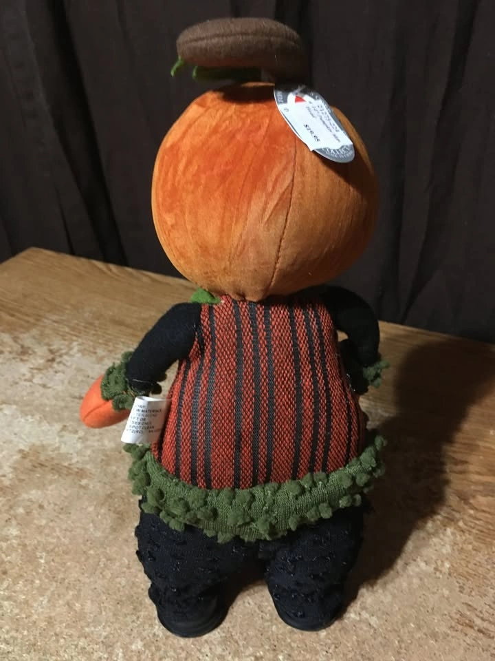 DELTON PUMPKIN FACE SCARECROW HALLOWEEN FIGURE PLUSH - photo 2