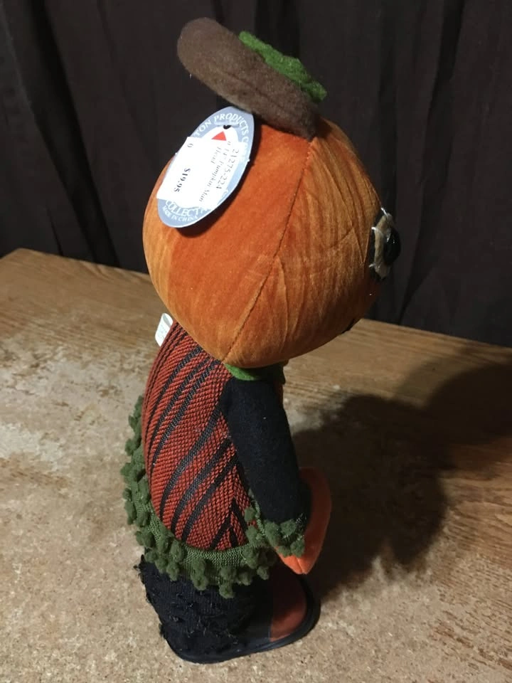 DELTON PUMPKIN FACE SCARECROW HALLOWEEN FIGURE PLUSH - photo 4
