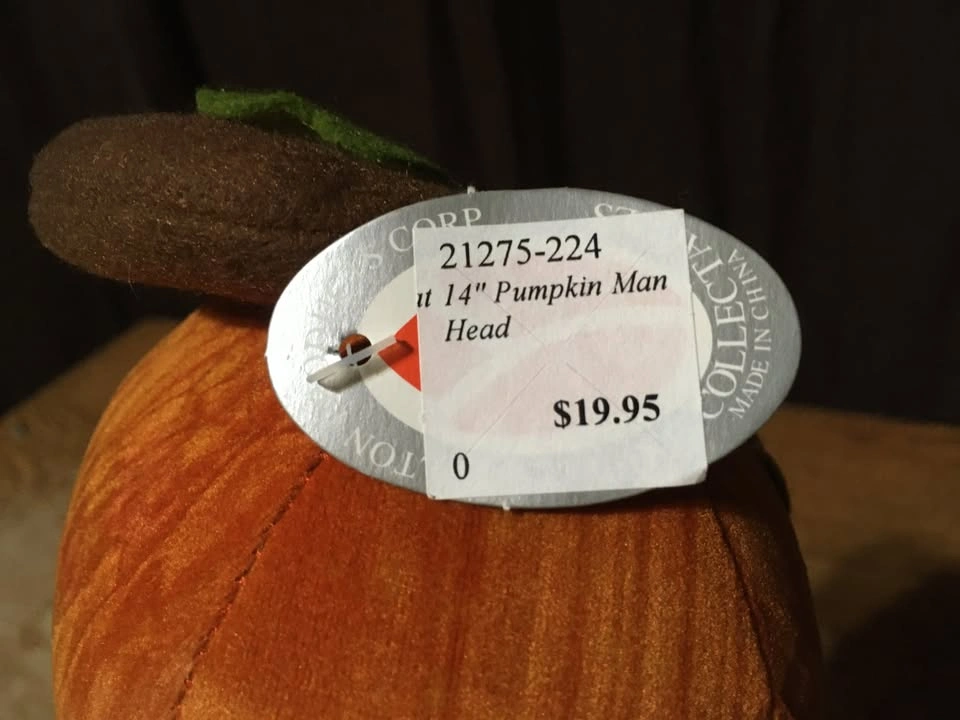 DELTON PUMPKIN FACE SCARECROW HALLOWEEN FIGURE PLUSH - photo 5