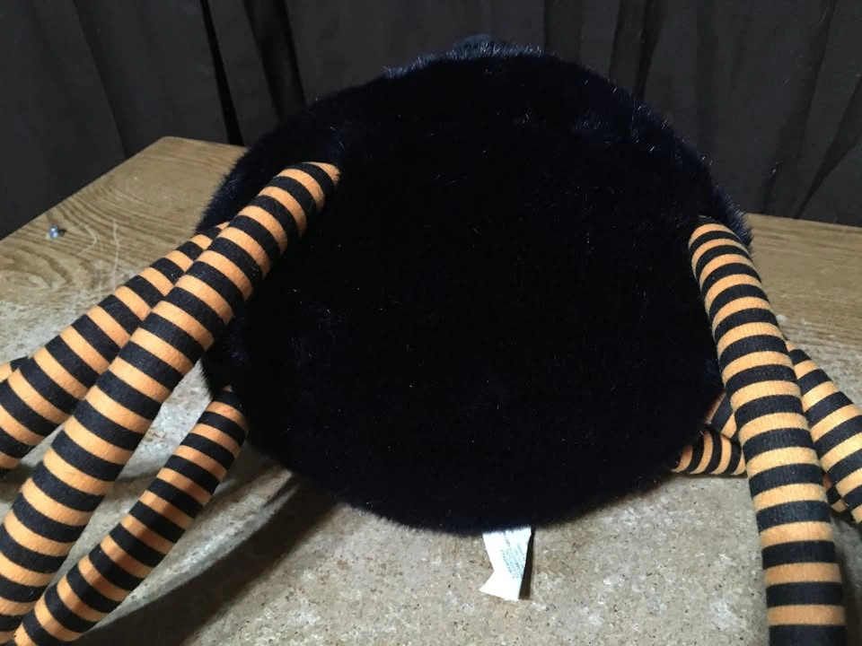 VINTAGE BETA TOYS BLACK SPIDER LONG ORANGE BLACK STRIPED LEGS HA - photo 3