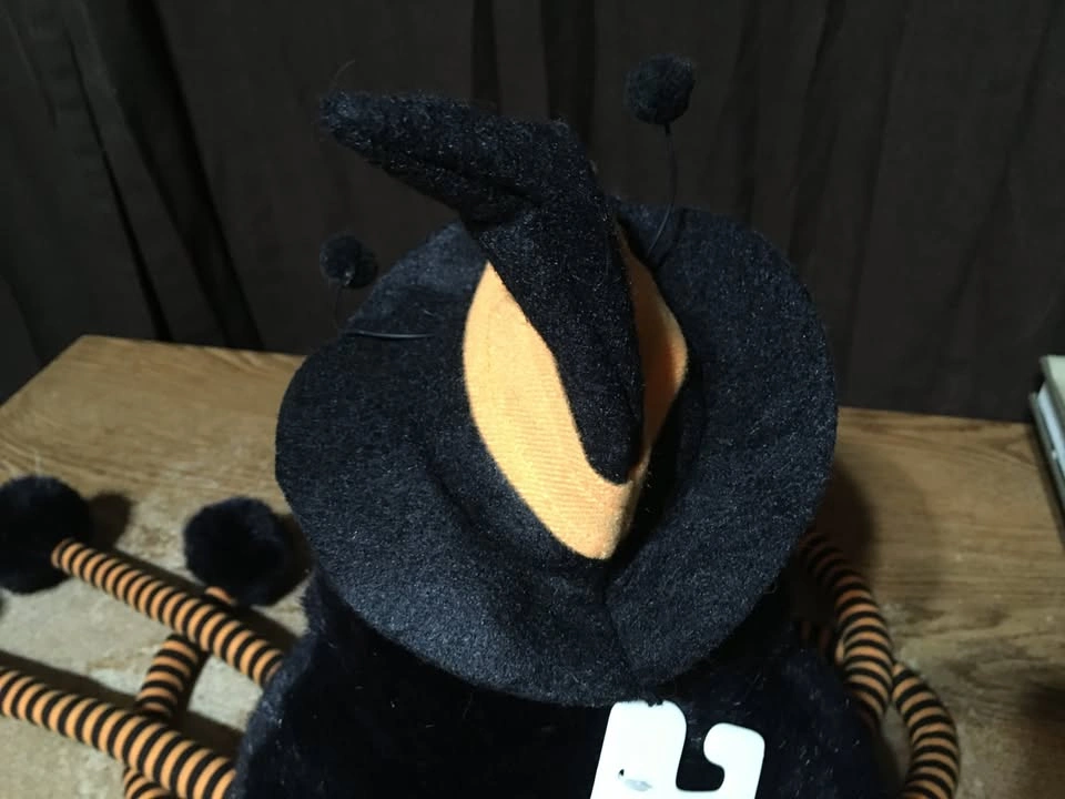 VINTAGE BETA TOYS BLACK SPIDER LONG ORANGE BLACK STRIPED LEGS HA - photo 4