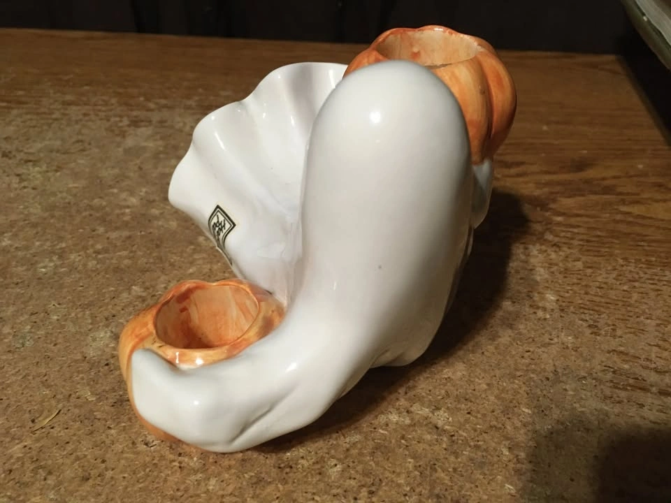 FITZ AND FLOYD HALLOWEEN GHOST HOLDING PUMPKINS CANDLEHOLDER - photo 4