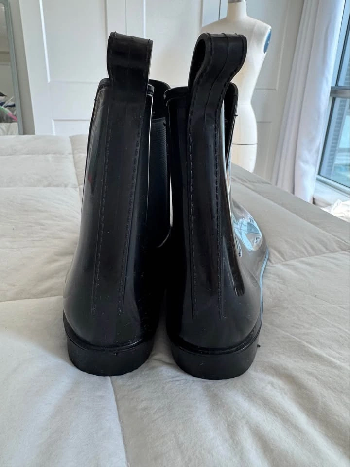 Brand New Ladies Size 10 Black Ankle Rain Boots - photo 4