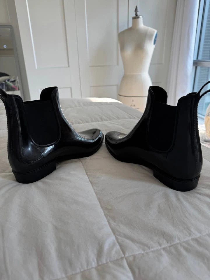 Brand New Ladies Size 10 Black Ankle Rain Boots - photo 5