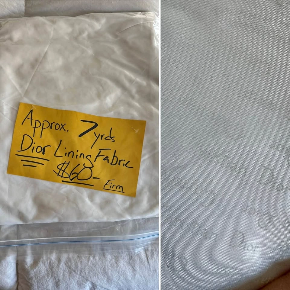 Approximately 7 yards Christian Dior lining fabric