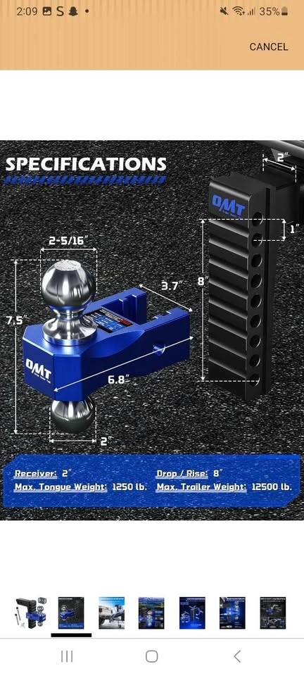 Brand New Heavy Duty Adjustable Trailer Hitch - Dual Ball Mount - photo 2