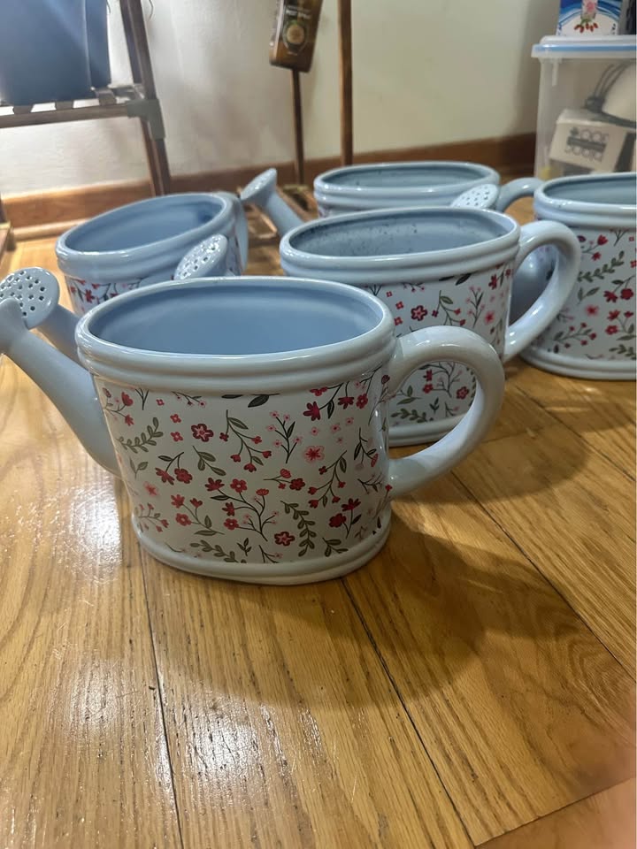 (5) Ceramic Watering Can Planter - photo 2