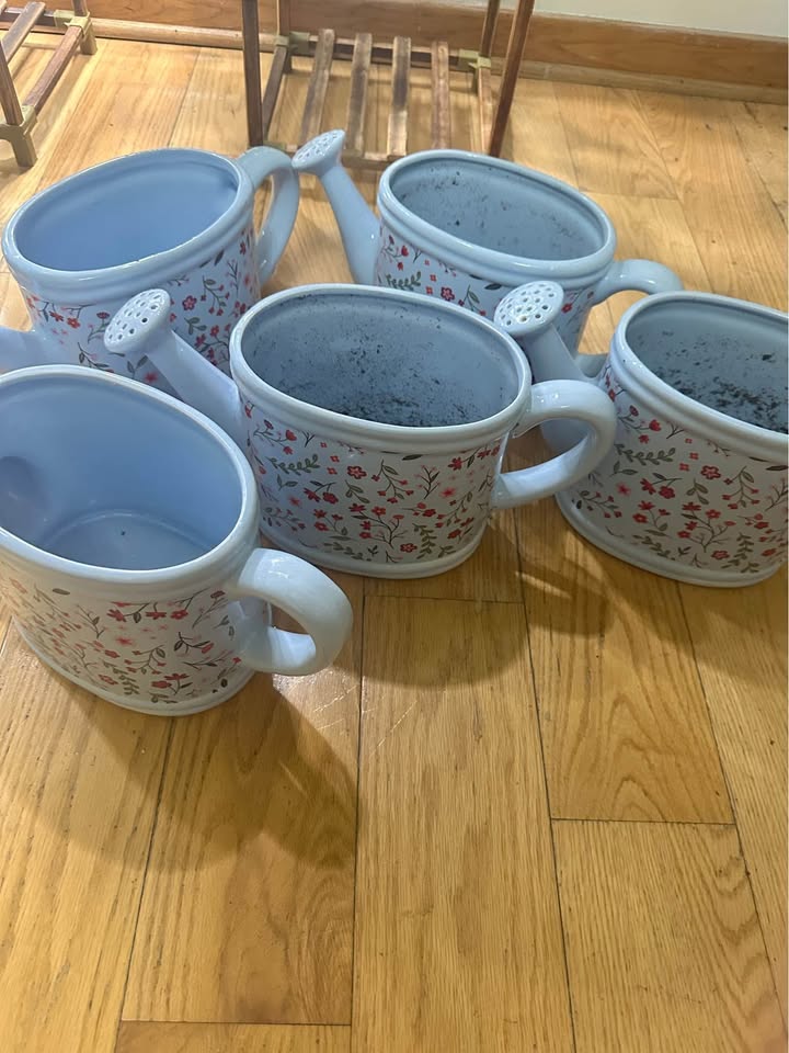 (5) Ceramic Watering Can Planter - photo 3