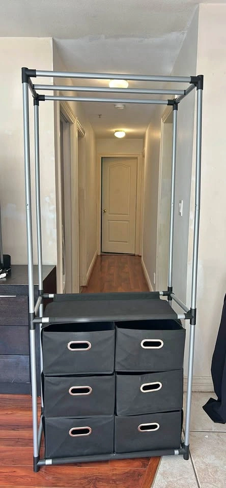 Closet Organizer with Hanging Rack & 6 Drawers