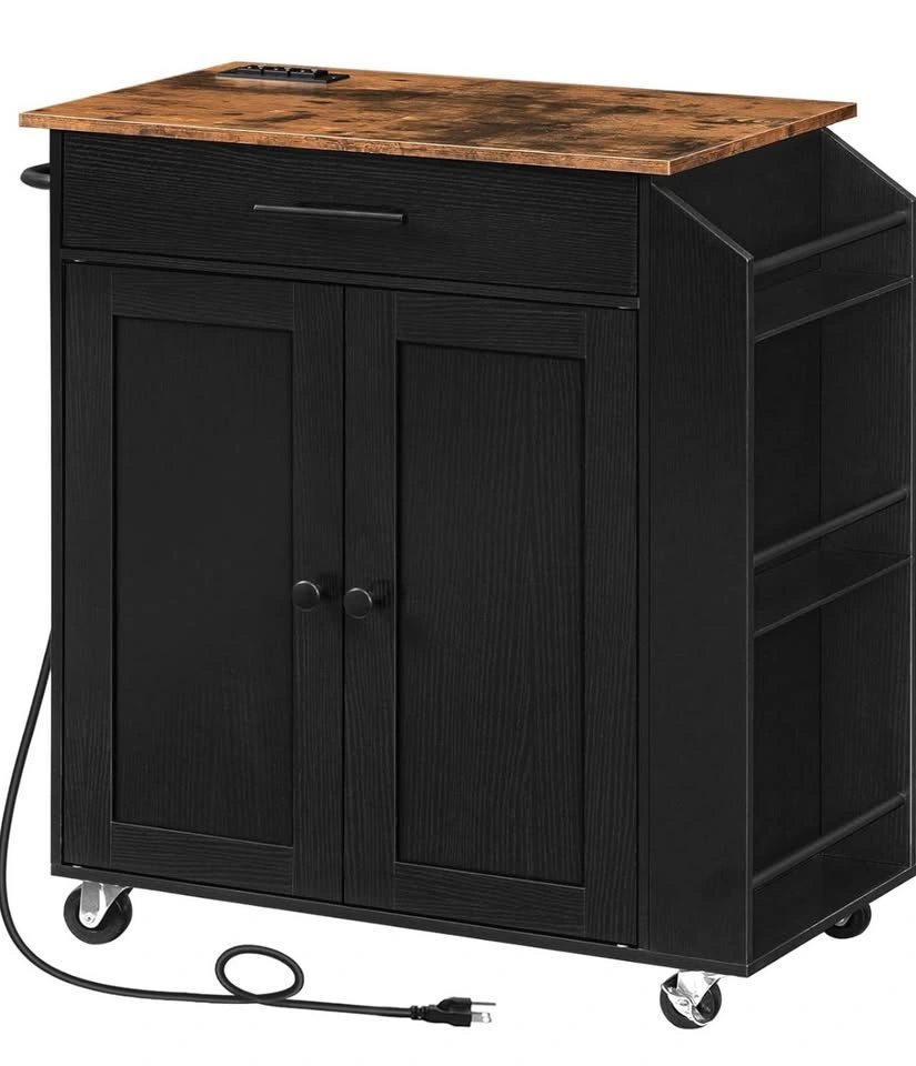 Rolling Kitchen Island with Charging Station – Like New