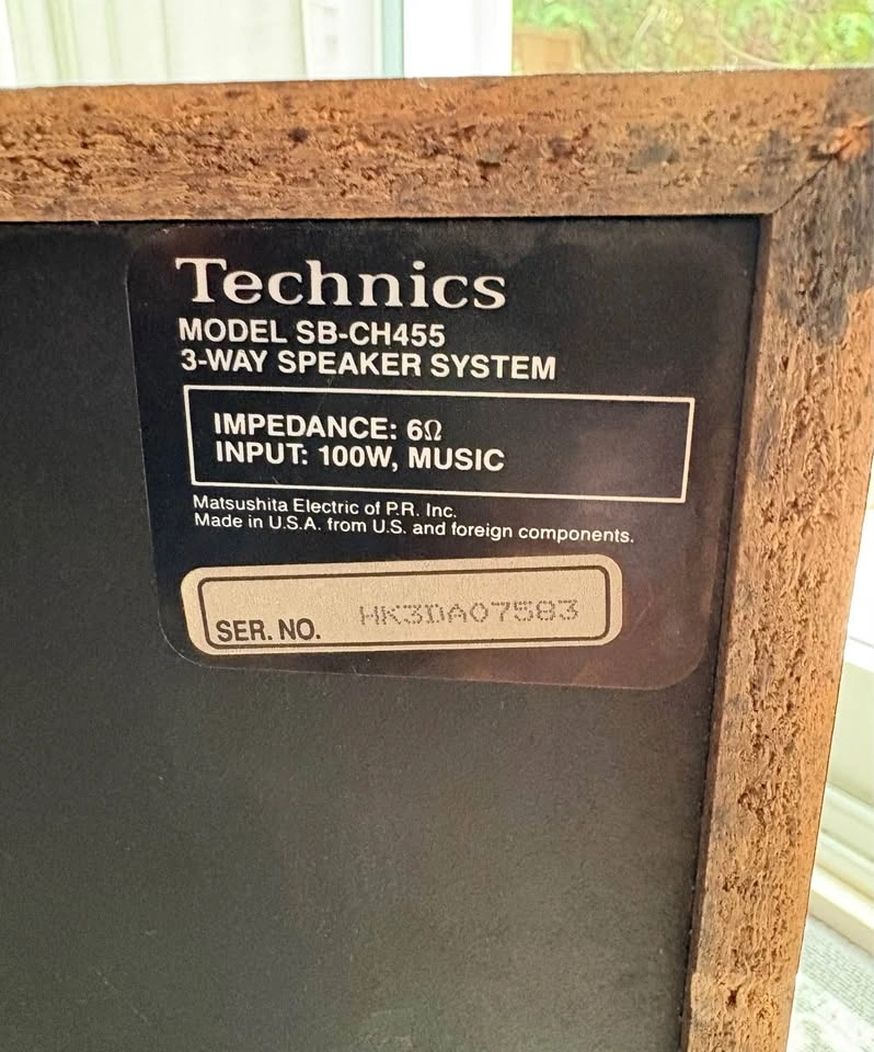 Vintage Technics SB-CH455 3-Way Bookshelf Speakers – 100W, 6 Ohm - photo 3
