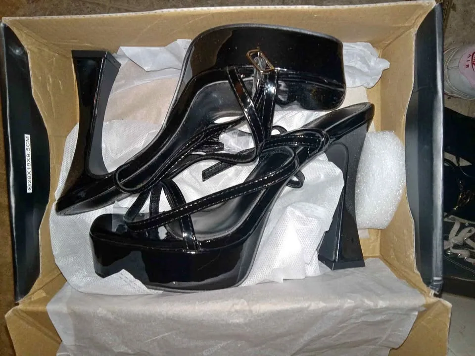 Size 8 Black platform sandals