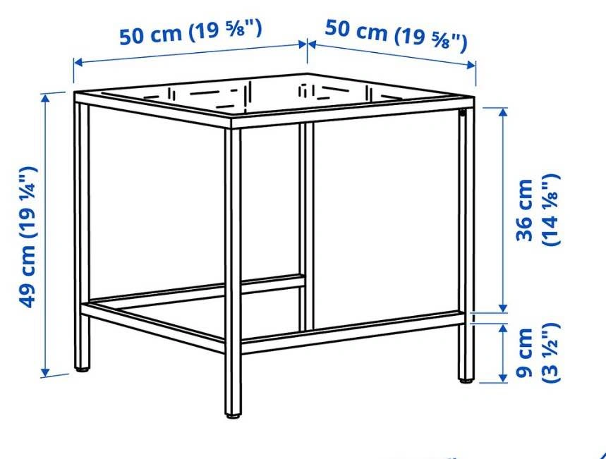 Black Metal Frame Glass Top Side Table - photo 2