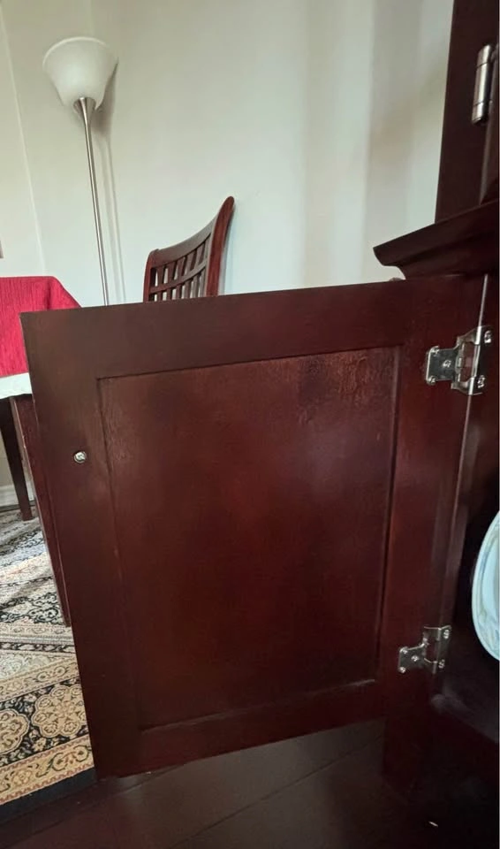 Large Wood China Cabinet with Wine Rack - photo 5