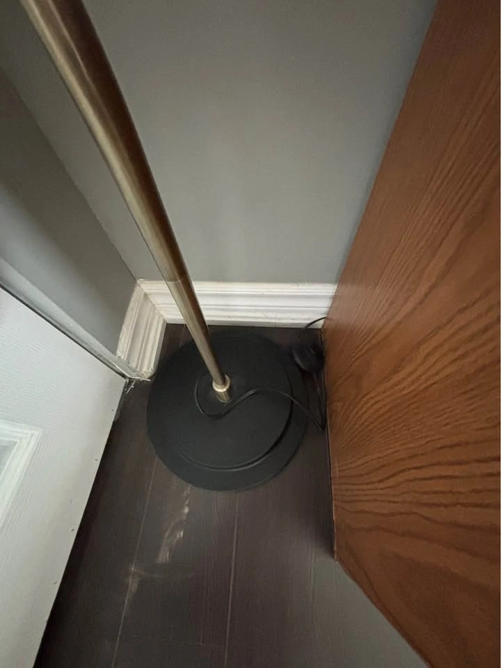 Mid-Century Modern Brass and Black Floor Lamp - photo 3