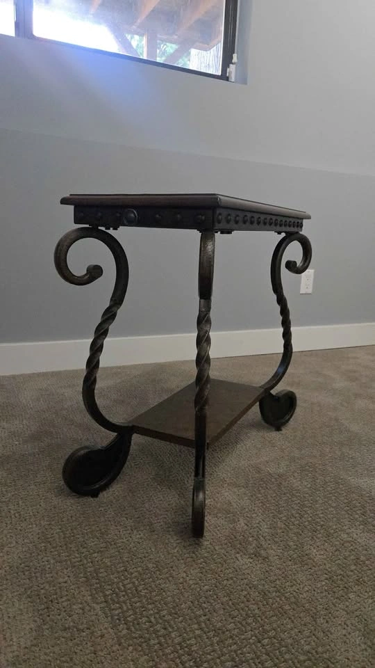 Wood Side Table with Metal Legs - photo 2