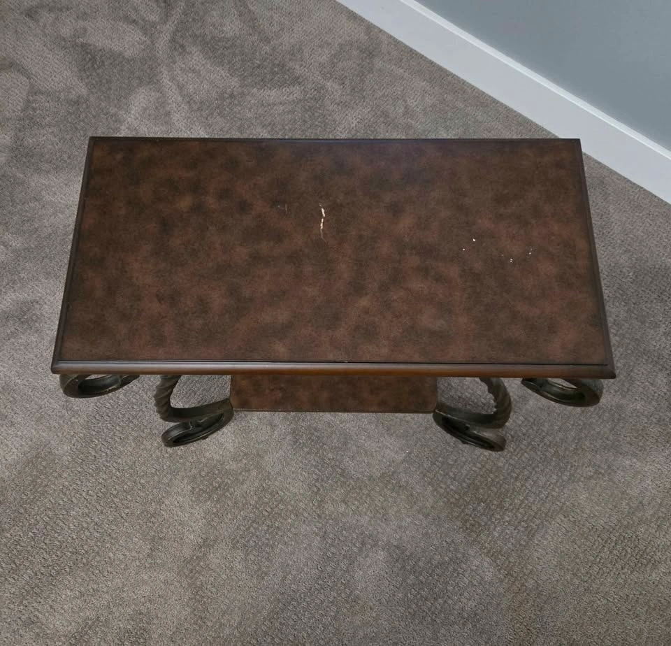 Wood Side Table with Metal Legs - photo 4
