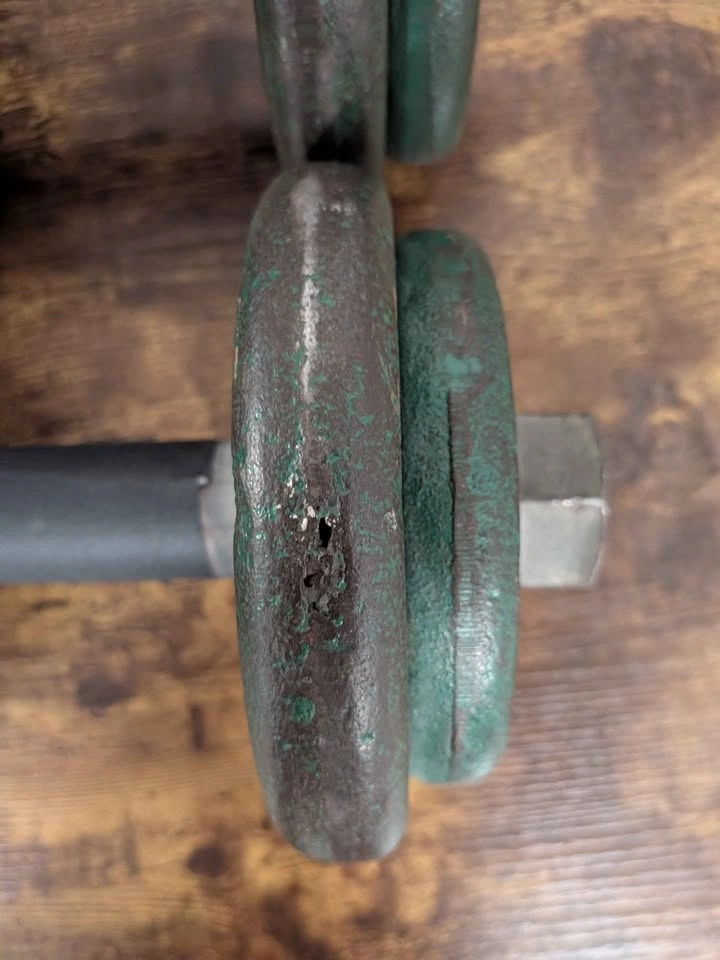 Vintage York Barbell Dumbbell Set - 38 lbs Total - photo 4