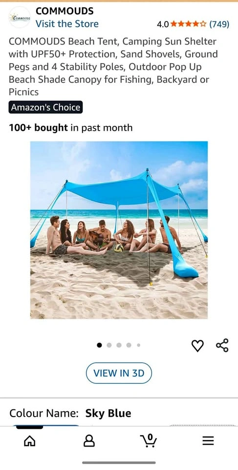 COMMOUDS Beach Tent Sun Shelter