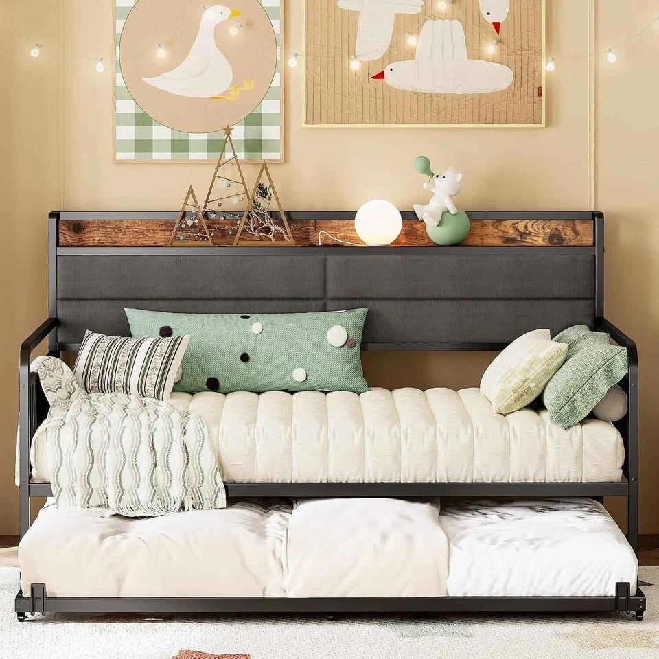Metal Daybed with Trundle and Charging Station - photo 3