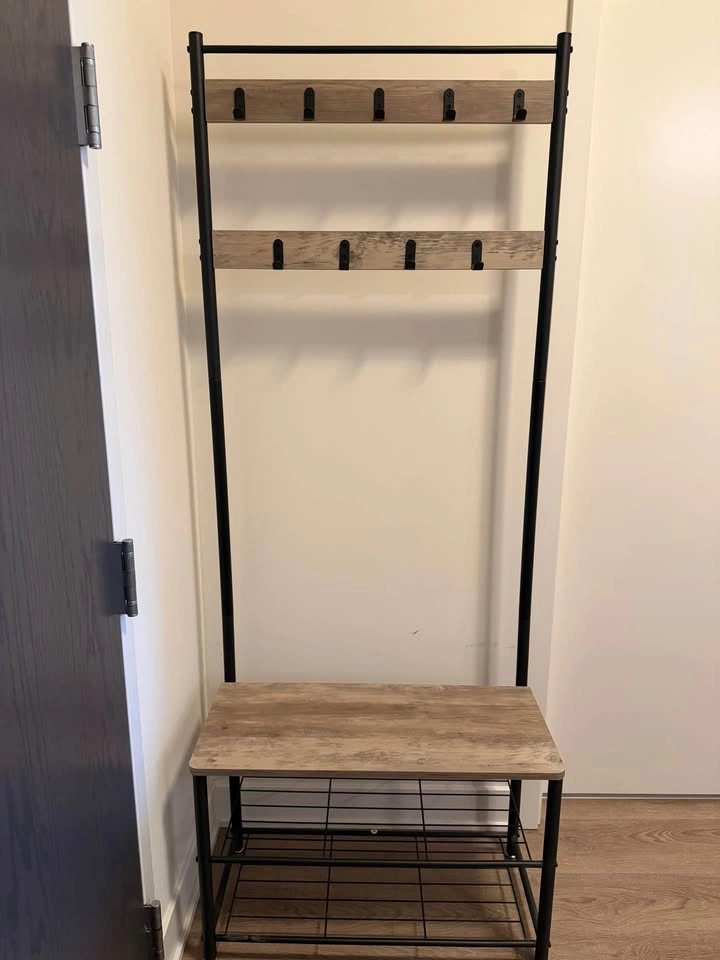 Coat and Shoe Rack with Bench - photo 2