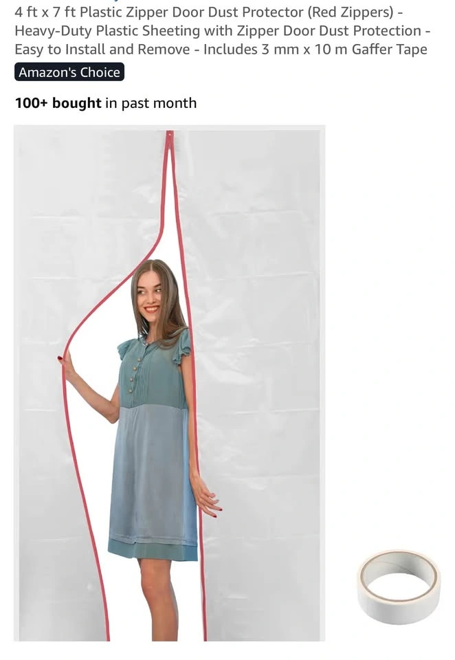 2 Pack 4’x7’ Plastic Zipper Door Dust Barrier - photo 2