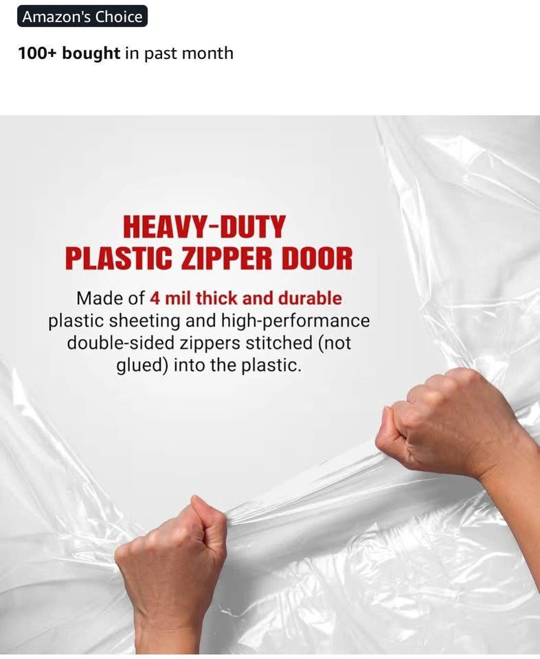 2 Pack 4’x7’ Plastic Zipper Door Dust Barrier - photo 5
