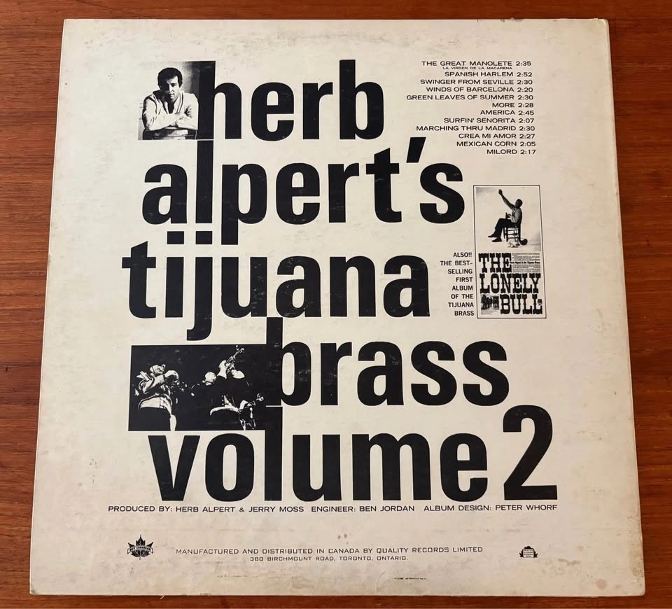 Herb Alpert’s Tijuana Brass – Volume 2 Vinyl LP - photo 3