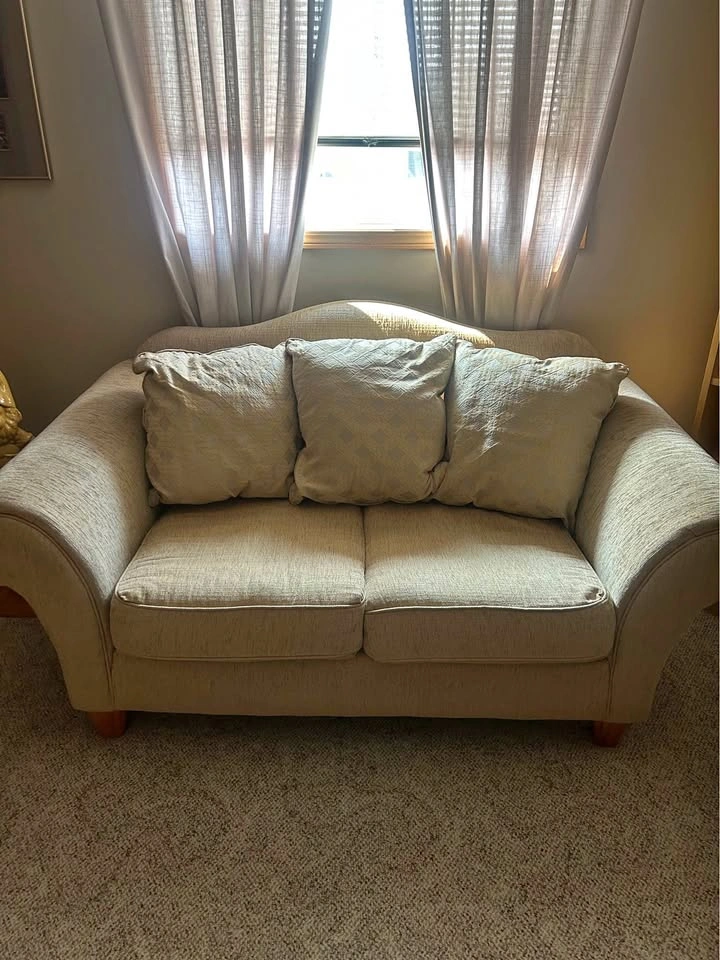 Beige Camelback Loveseat from Sofaland