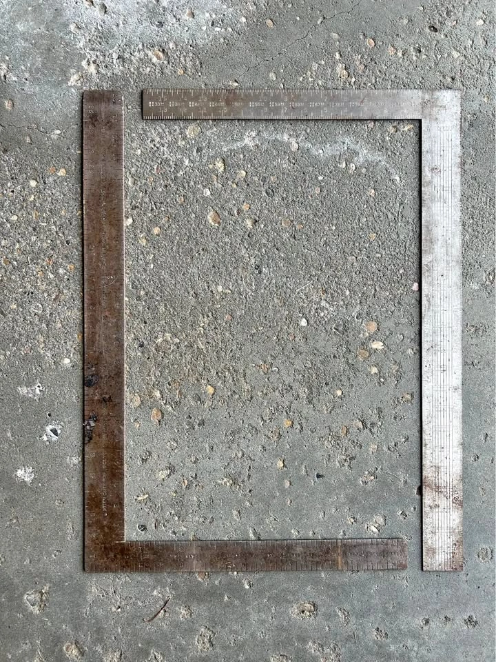 2 Vintage Steel Framing Squares 22”x17”
