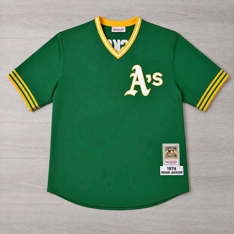 New Mitchell & Ness Reggie Jackson #9 Oakland A's Cooperstown Je