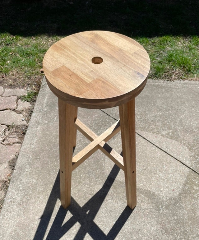 Wooden high stool for kitchen counter height