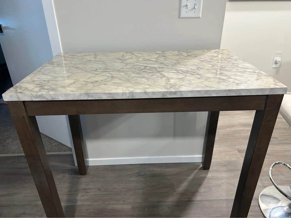 Faux marble bar table with chairs - photo 3